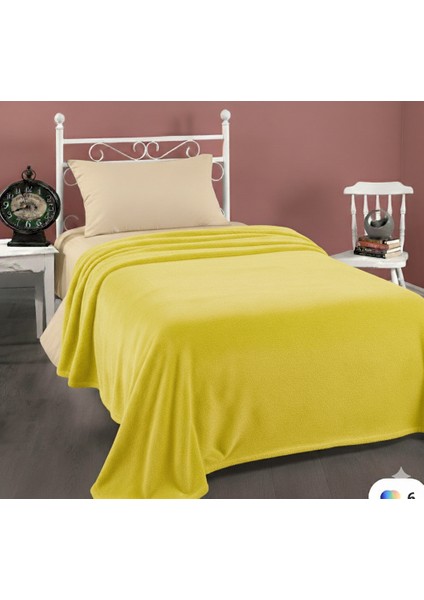 Tek Kişilik Battaniye Yumuşak Doku 170*220 Peluş Wellsoft Sarı