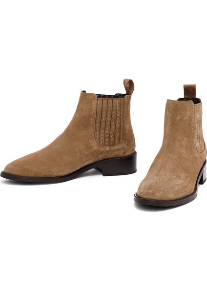 Kadın Vizon Süet Deri Chelsea Bot 25AFD152810 modelleri