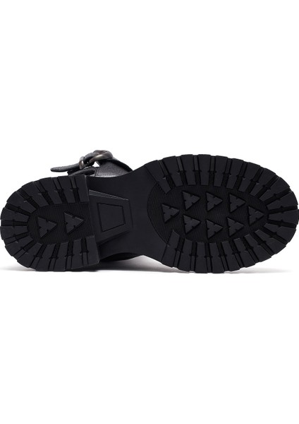 Kadın Siyah Deri Biker Bot 25WFD2024FT indirimleri