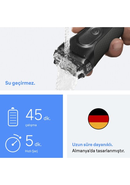 Series 3+ Elektrikli Tıraş Makinesi, Kuru, 3000BT indirimleri