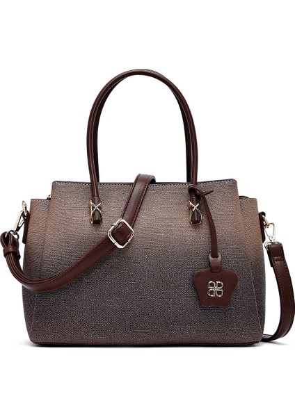 Kadın Kahverengi Uzun Askılı Baskılı Kol Çantası 25ABD281226