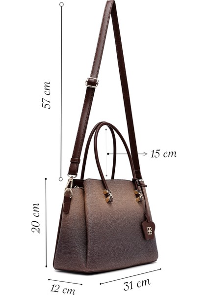 Kadın Kahverengi Uzun Askılı Baskılı Kol Çantası 25ABD281226 fiyatları