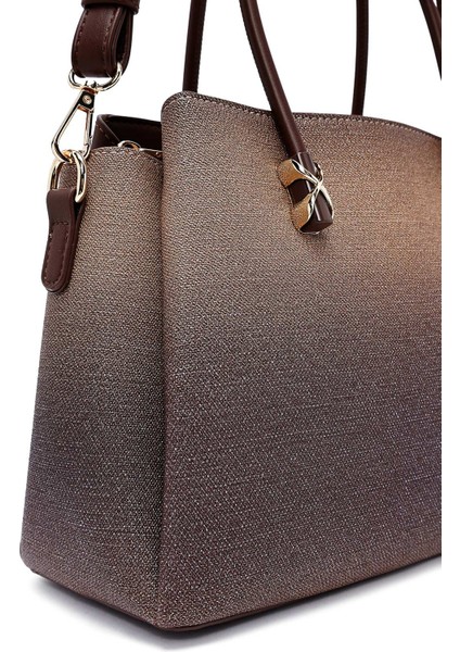 Kadın Kahverengi Uzun Askılı Baskılı Kol Çantası 25ABD281226