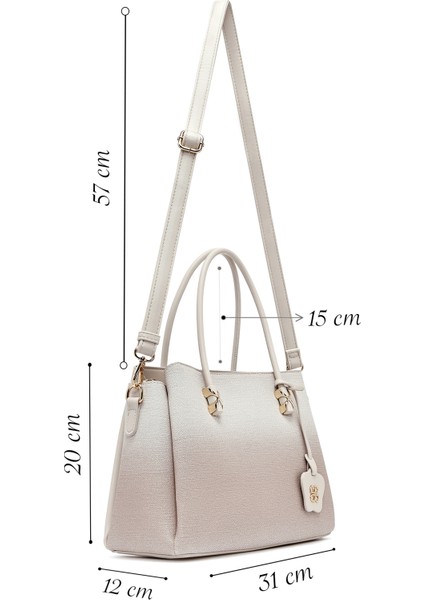 Kadın Krem Uzun Askılı Baskılı Kol Çantası 25ABD281226 fiyatları