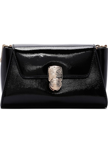 Kadın Siyah Uzun Askılı Rugan Mini Çapraz Çanta 25WBD281816 modelleri