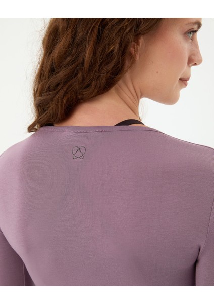 Kadın Lila Anvelop Wrap Crop -EcoVero Viskoz, Belden Bağlamalı, Vücuda Oturan, Kruvaze Tasarım, Kısa Crop Boy, Yoga, Pilates, Spor ve Günlük Aktiviteler İçin Rahat Bluz fırsatları
