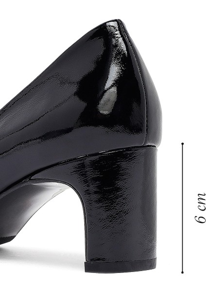 Kadın Siyah Kalın Topuklu Deri Ayakkabı 25AFD130716 fiyatları