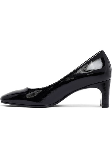 Kadın Siyah Kalın Topuklu Deri Ayakkabı 25AFD130716 fırsatları