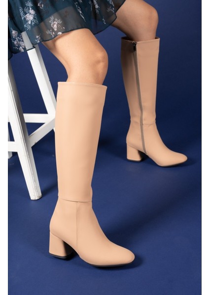 Kadın Mat Nude Suni Deri Kışlık Çizme – Fermuarlı, Ortopedik Tabanlı, Koku ve Ter Önleyici Rahat Tasarım indirimleri