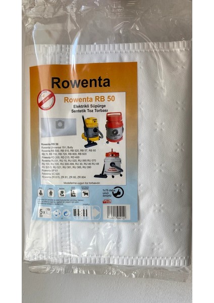 Rowenta Universal 19 Elektrikli Süpürge Sentetik Toz Torbası 15 Adet fırsatları