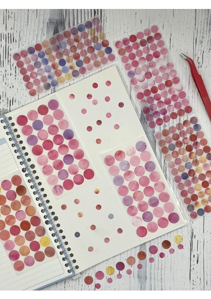 Monet Garden Pembe Tonları 6 Yaprak 312 Yuvarlak Kağıt Sticker Seti Etiket / Çıkartma fırsatları