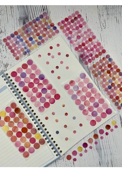 Monet Garden Pembe Tonları 6 Yaprak 312 Yuvarlak Kağıt Sticker Seti Etiket / Çıkartma indirimleri