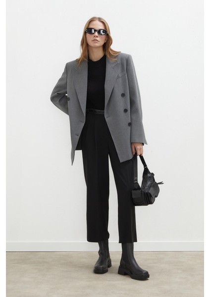 Oversize Kruvaze Blazer Ceket Gri fiyatları