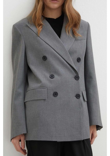 Oversize Kruvaze Blazer Ceket Gri indirimleri