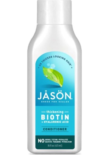Jason Natural, Conditioner, Biotin + Hyaluronic Acid, 16 oz 473 gr