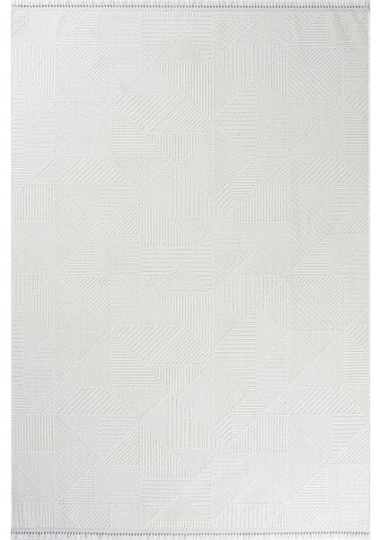 Pinal Kolekisyonu 1114 Beyaz Yumuşak Dokulu Bukle Salon Antre Mutfak Halı Yolluk