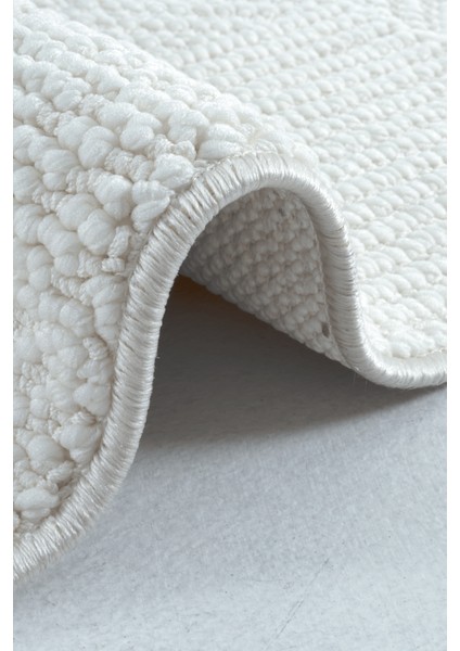 Pinal Kolekisyonu 1114 Beyaz Yumuşak Dokulu Bukle Salon Antre Mutfak Halı Yolluk fiyatları