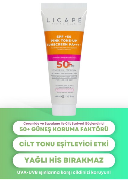 SPF 50+ Güneş Kremi 40 ml – Tüm Cilt Tiplerine Uygun, Yüksek UVA/UVB Koruma, Ton Eşitleme ve Nemlendirme