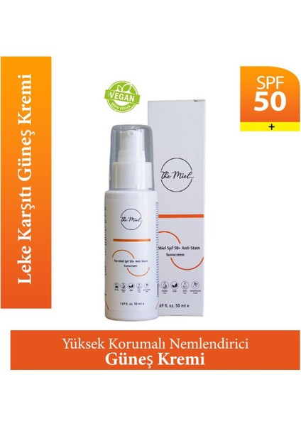 Yoğun Leke Karşıtı SPF 50+ Güneş Kremi – Tüm Cilt Tipleri İçin Renksiz UVA/UVB Koruması ve Nemlendirici, 50 ml