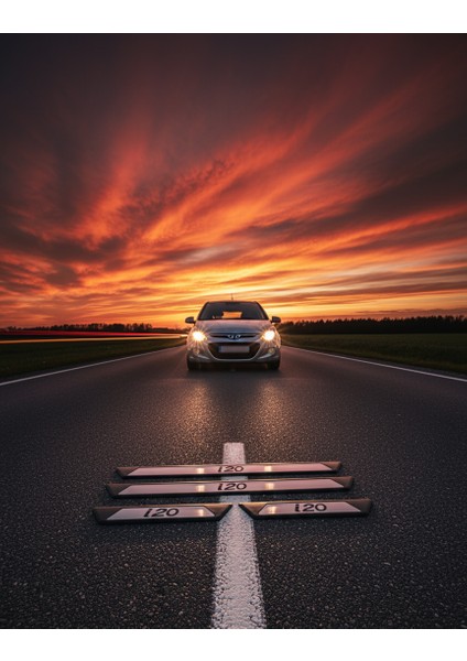 Hyundai I20 Krom Kapı Eşik Koruması 2009-2014 4 Parça