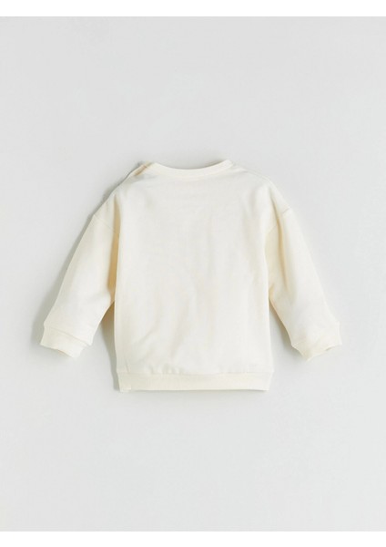 Lcw Baby Ekru Bisiklet Yaka Kurdele Detaylı Kız Bebek Sweatshirt ve Tayt 2'li fırsatları