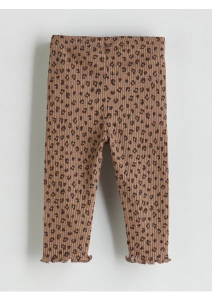 Lcw Baby Ekru Bisiklet Yaka Kurdele Detaylı Kız Bebek Sweatshirt ve Tayt 2'li