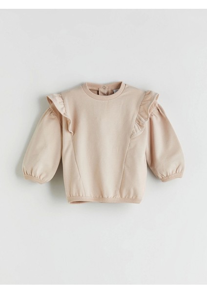 Lcw Kids Bej Bisiklet Yaka Uzun Kollu Kız Bebek Sweatshirt ve Tayt 2'li Takım fiyatları