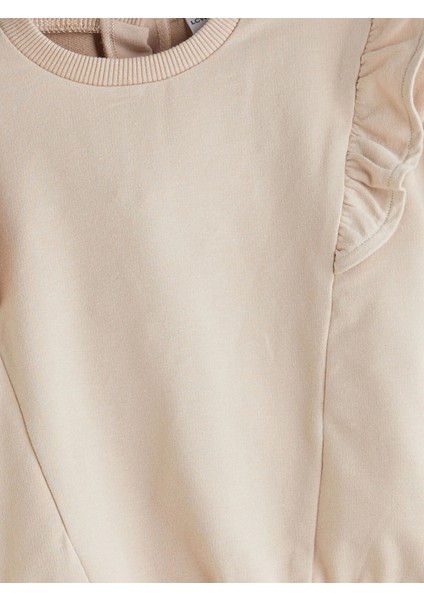 Lcw Kids Bej Bisiklet Yaka Uzun Kollu Kız Bebek Sweatshirt ve Tayt 2'li Takım modelleri