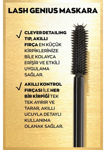'True' Lash Genius Maskara 10 ml Blackest Black İkili Set – Yoğun Siyah ve Belirgin Kirpik Etkisi