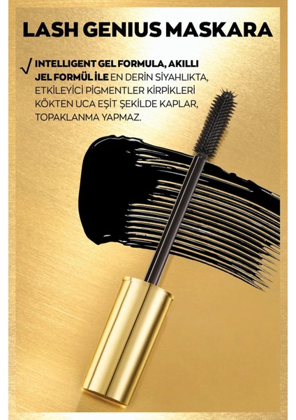 'True' Lash Genius Maskara 10 ml Blackest Black İkili Set – Yoğun Siyah ve Belirgin Kirpik Etkisi