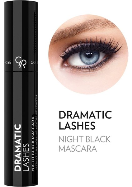 Dramatic Lashes Night Black Hacim Veren Maskara – Yoğun Siyah, Belirgin ve Dolgun Kirpikler İçin