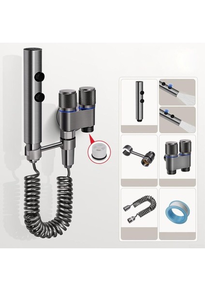 Banyo Bide Basınçlı Püskürtücü Taharet Musluğu Klozet Hortumu Antrasit Renk Ithal 7 Yıl Garantili fırsatları