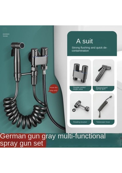 Banyo Bide Basınçlı Püskürtücü Taharet Musluğu Klozet Hortumu Antrasit Renk Ithal 7 Yıl Garantili fiyatları