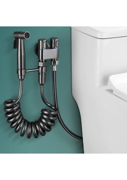 Banyo Bide Basınçlı Püskürtücü Taharet Musluğu Klozet Hortumu Antrasit Renk Ithal 7 Yıl Garantili fırsatları