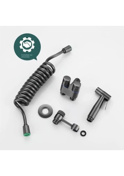 Banyo Bide Basınçlı Püskürtücü Taharet Musluğu Klozet Hortumu Antrasit Renk Ithal 7 Yıl Garantili indirimleri