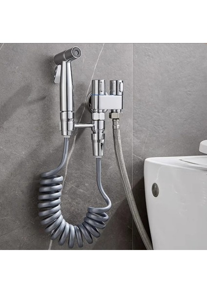 Banyo Bide Basınçlı Püskürtücü Taharet Musluğu Klozet Hortumu Krom Renk Ithal 7 Yıl Garantili indirimleri