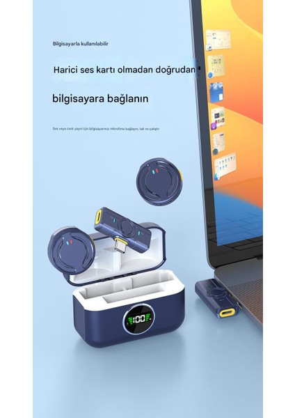 Kablosuz Profesyonel Ikili Yayın Yaka Mikrofonu – Şarj Kutulu | Mini Mıknatıs Tasarım | Uzun Pil Ömrü fiyatları