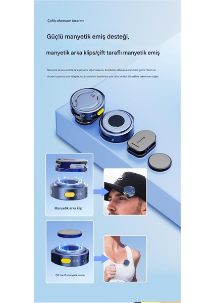 Kablosuz Profesyonel Ikili Yayın Yaka Mikrofonu – Şarj Kutulu | Mini Mıknatıs Tasarım | Uzun Pil Ömrü