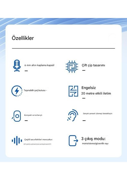 Kablosuz Profesyonel Ikili Yayın Yaka Mikrofonu – Şarj Kutulu | Mini Mıknatıs Tasarım | Uzun Pil Ömrü