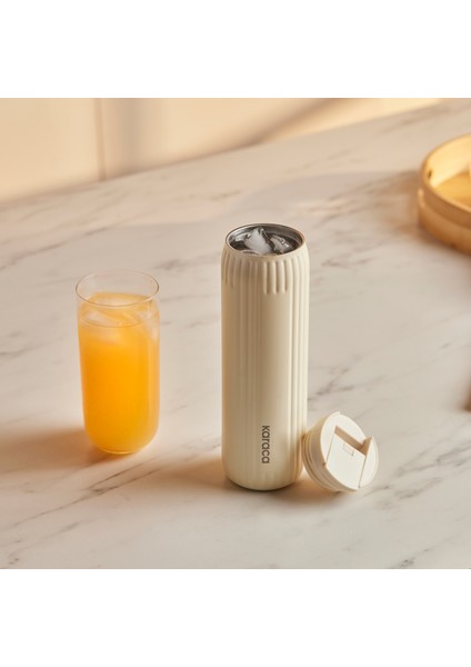 Rimo Sızdırmaz Çelik Termos 600 ml Krem