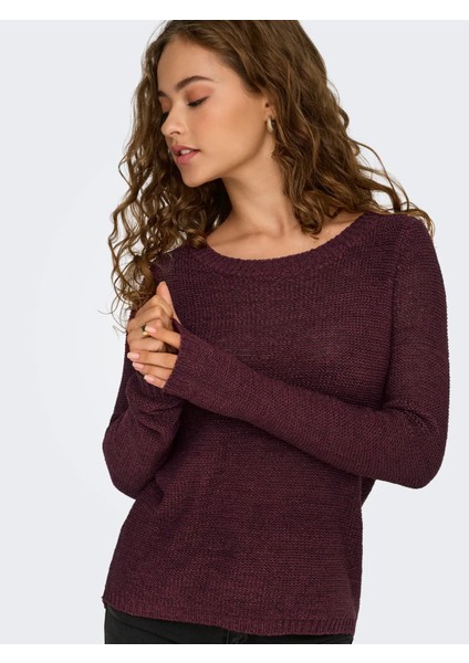 Kadın Yuvarlak Yaka Regular Fit Bordo Örgü Kazak - 15113356 fiyatları
