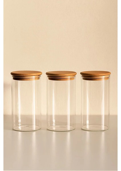 6'lı Düz Cam Baharatlık Seti – Hava Geçirmez Bambu Vakum Kapaklı Kavanoz Seti 850 ml