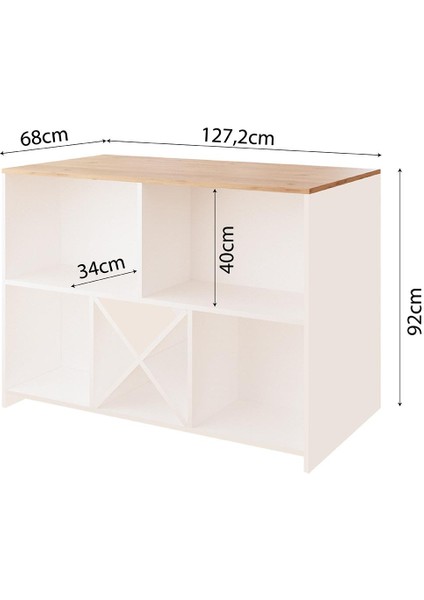 Monet G4011 3 Adet Siyah Bar Tabureli Mutfak Adası Beyaz Gövde Sepet Üst Şaraplıklı Çok Amaçlı Dolap modelleri