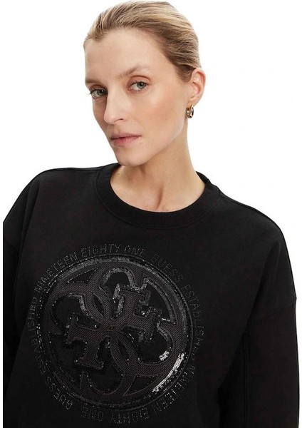 Hotfix Kadın Siyah Sweatshirt W5YQ07KB681-JBLK modelleri