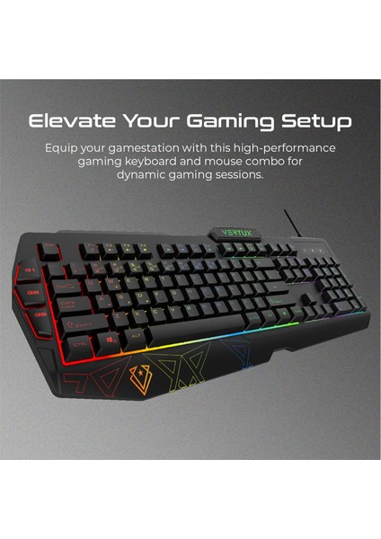 Vendetta Kablolu Oyun Klavyesi ve Fare, Rainbow Arka Plan Aydınlatması, 104 Tuş, Programlanab fiyatları