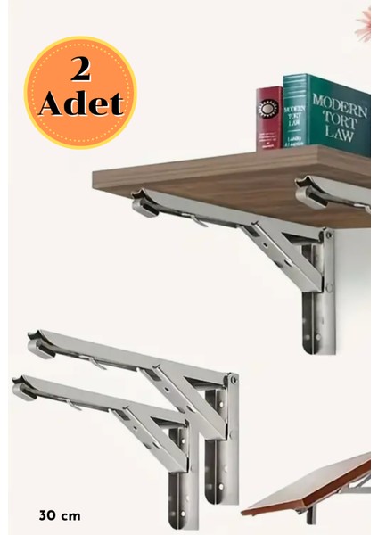 Kademeli Katlanabilir Masa Konsolu Duvara Monte Metal Raf Ayağı, Masası ve Sehpa Montaj Aparatı