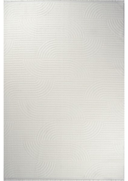 Pinal Kolekisyonu 1117 Beyaz Yumuşak Dokulu Bukle Salon Antre Mutfak Halı Yolluk