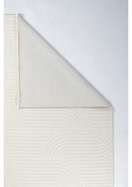 Pinal Kolekisyonu 1117 Beyaz Yumuşak Dokulu Bukle Salon Antre Mutfak Halı Yolluk modelleri