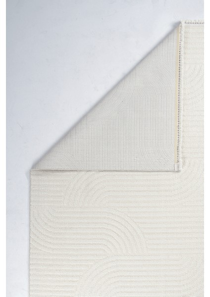 Pinal Kolekisyonu 1117 Beyaz Yumuşak Dokulu Bukle Salon Antre Mutfak Halı Yolluk fırsatları