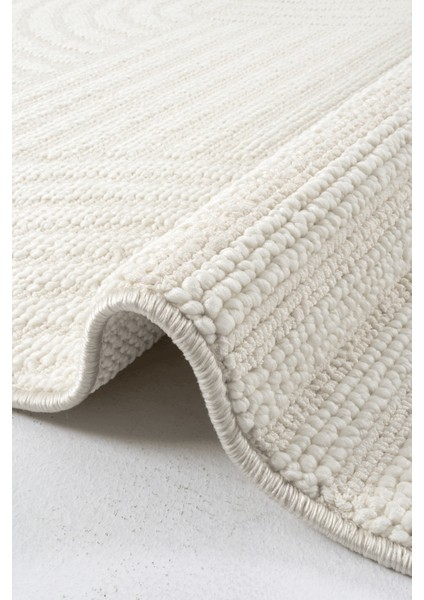 Pinal Kolekisyonu 1117 Beyaz Yumuşak Dokulu Bukle Salon Antre Mutfak Halı Yolluk indirimleri